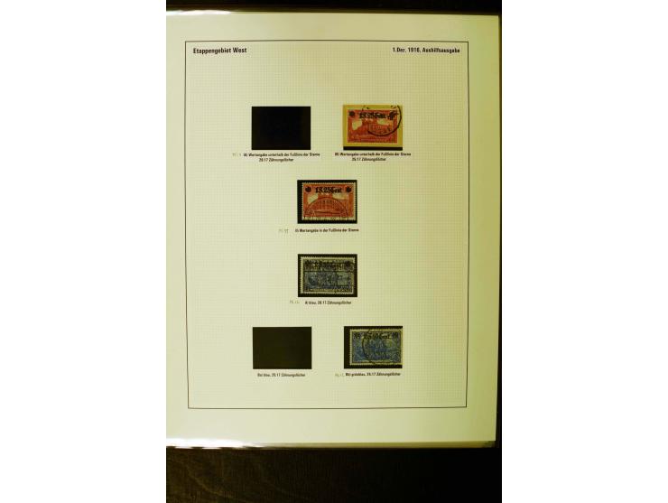 1914/18, gestempelte Sammlung mit u.a. Belgien Mi.-Nr. 20bI, 24IAPFI, 24IB, Etappe West Mi.-Nr. 3b, 11IIF, Ober-Ost 12A, Biel