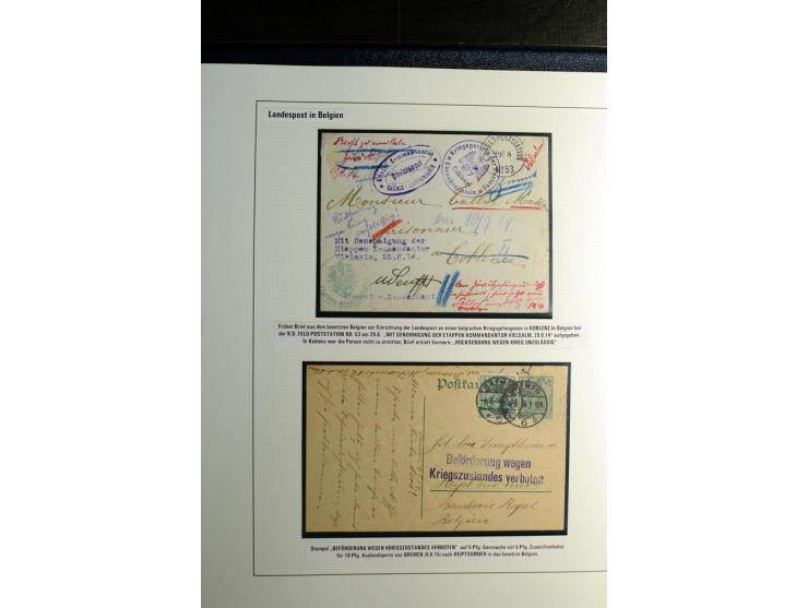 1914/1918, interessante Sammlung mit 30 Briefen, Karten und Ganzsachen inkl. Etappe West, dabei Zensuren, R-Briefen, Marken m