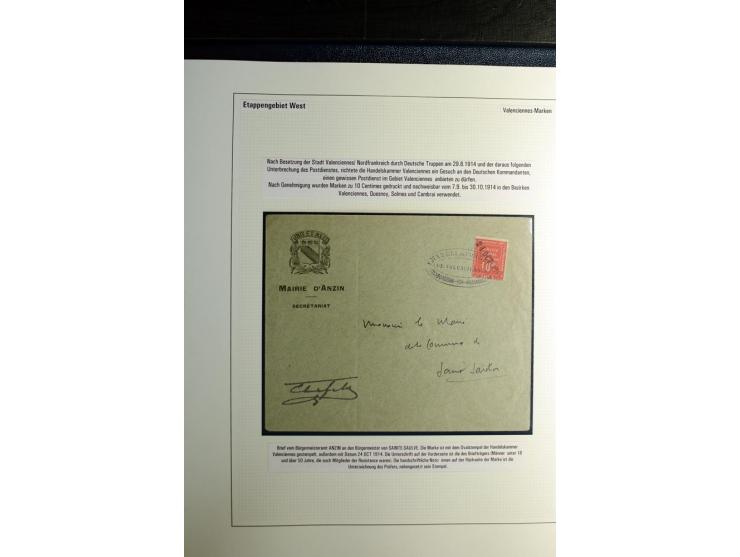 1914/1918, interessante Sammlung mit 30 Briefen, Karten und Ganzsachen inkl. Etappe West, dabei Zensuren, R-Briefen, Marken m