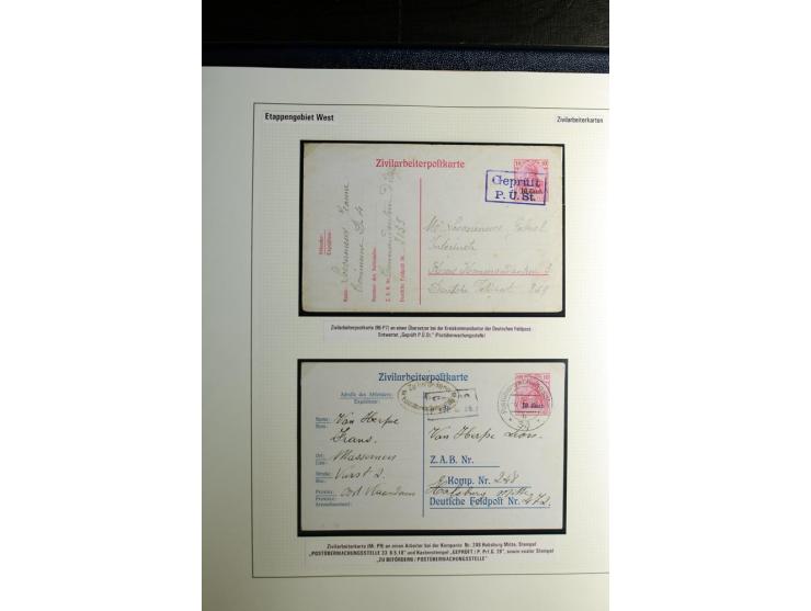 1914/1918, interessante Sammlung mit 30 Briefen, Karten und Ganzsachen inkl. Etappe West, dabei Zensuren, R-Briefen, Marken m