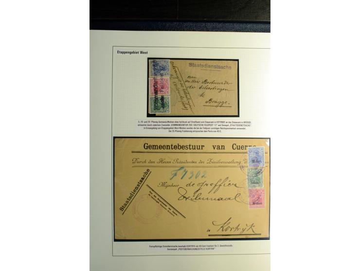 1914/1918, interessante Sammlung mit 30 Briefen, Karten und Ganzsachen inkl. Etappe West, dabei Zensuren, R-Briefen, Marken m