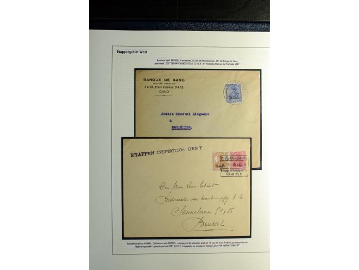 1914/1918, interessante Sammlung mit 30 Briefen, Karten und Ganzsachen inkl. Etappe West, dabei Zensuren, R-Briefen, Marken m