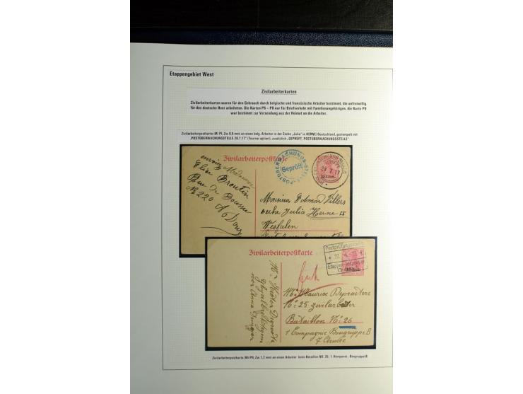 1914/1918, interessante Sammlung mit 30 Briefen, Karten und Ganzsachen inkl. Etappe West, dabei Zensuren, R-Briefen, Marken m