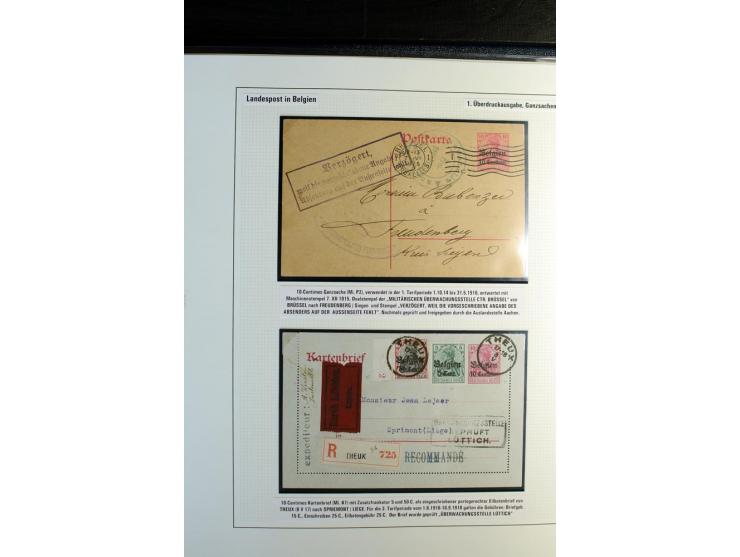 1914/1918, interessante Sammlung mit 30 Briefen, Karten und Ganzsachen inkl. Etappe West, dabei Zensuren, R-Briefen, Marken m