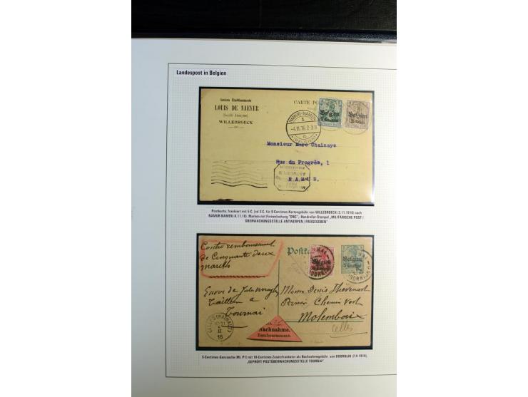 1914/1918, interessante Sammlung mit 30 Briefen, Karten und Ganzsachen inkl. Etappe West, dabei Zensuren, R-Briefen, Marken m