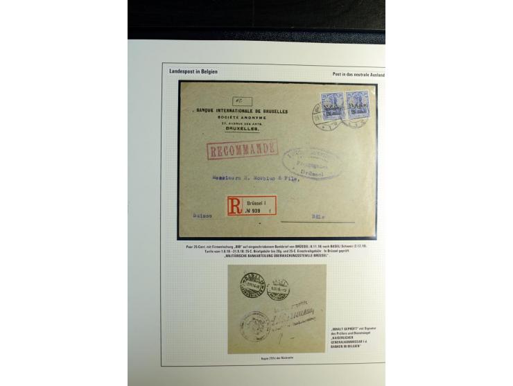1914/1918, interessante Sammlung mit 30 Briefen, Karten und Ganzsachen inkl. Etappe West, dabei Zensuren, R-Briefen, Marken m