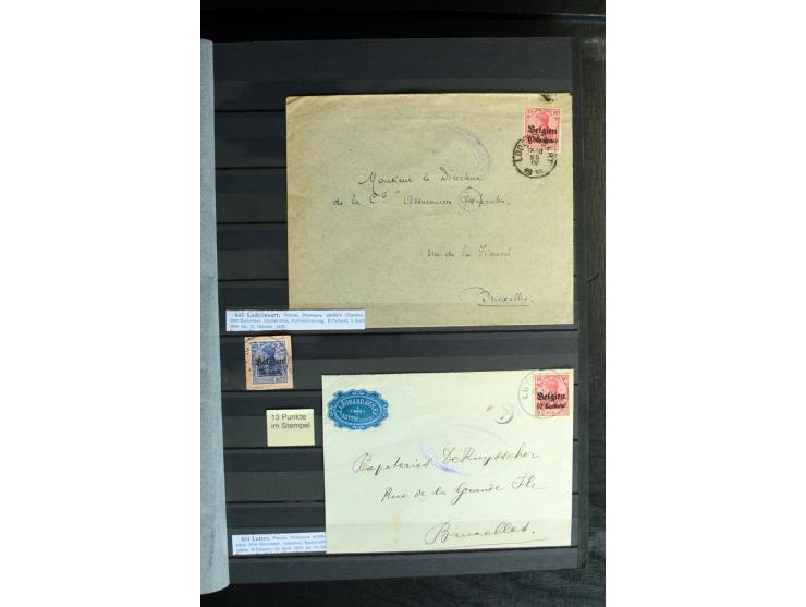 STEMPELSAMMLUNG: AARSCHOT- ZOUT-LEEUW, umfangreiche Sammlung mit über 90 Briefen/Karten und Postanweisungen sowie hunderten M