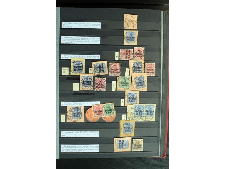 STEMPELSAMMLUNG: AARSCHOT- ZOUT-LEEUW, umfangreiche Sammlung mit über 90 Briefen/Karten und Postanweisungen sowie hunderten M