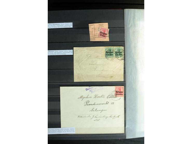 STEMPELSAMMLUNG: AARSCHOT- ZOUT-LEEUW, umfangreiche Sammlung mit über 90 Briefen/Karten und Postanweisungen sowie hunderten M