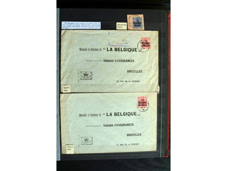 STEMPELSAMMLUNG: AARSCHOT- ZOUT-LEEUW, umfangreiche Sammlung mit über 90 Briefen/Karten und Postanweisungen sowie hunderten M