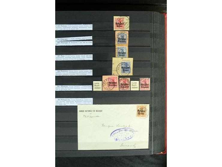 STEMPELSAMMLUNG: AARSCHOT- ZOUT-LEEUW, umfangreiche Sammlung mit über 90 Briefen/Karten und Postanweisungen sowie hunderten M