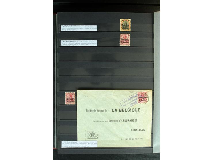 STEMPELSAMMLUNG: AARSCHOT- ZOUT-LEEUW, umfangreiche Sammlung mit über 90 Briefen/Karten und Postanweisungen sowie hunderten M
