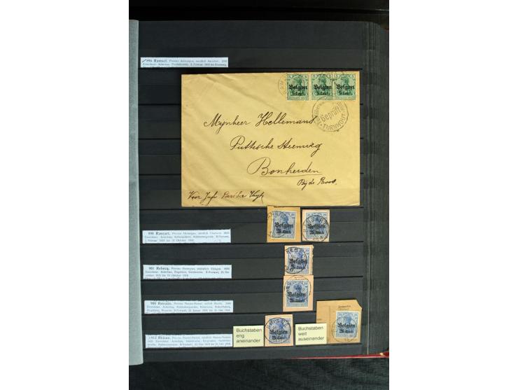 STEMPELSAMMLUNG: AARSCHOT- ZOUT-LEEUW, umfangreiche Sammlung mit über 90 Briefen/Karten und Postanweisungen sowie hunderten M