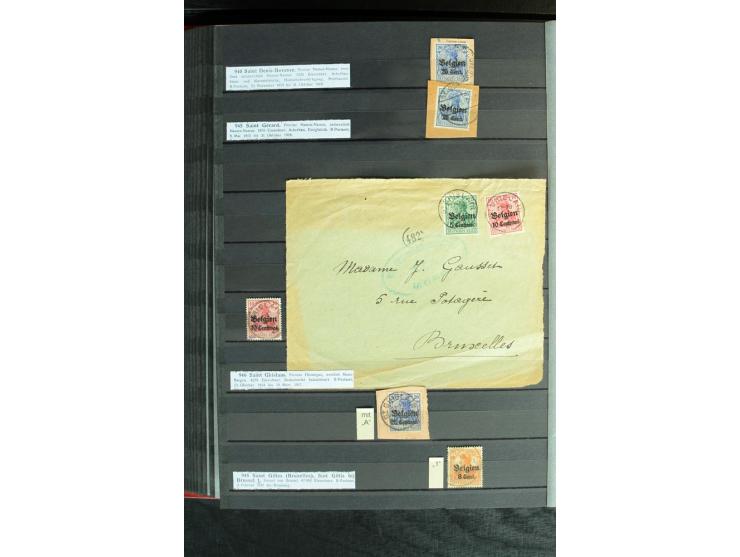 STEMPELSAMMLUNG: AARSCHOT- ZOUT-LEEUW, umfangreiche Sammlung mit über 90 Briefen/Karten und Postanweisungen sowie hunderten M