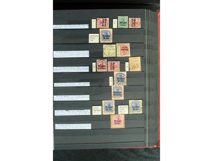 STEMPELSAMMLUNG: AARSCHOT- ZOUT-LEEUW, umfangreiche Sammlung mit über 90 Briefen/Karten und Postanweisungen sowie hunderten M