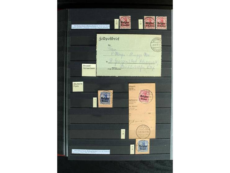 STEMPELSAMMLUNG: AARSCHOT- ZOUT-LEEUW, umfangreiche Sammlung mit über 90 Briefen/Karten und Postanweisungen sowie hunderten M