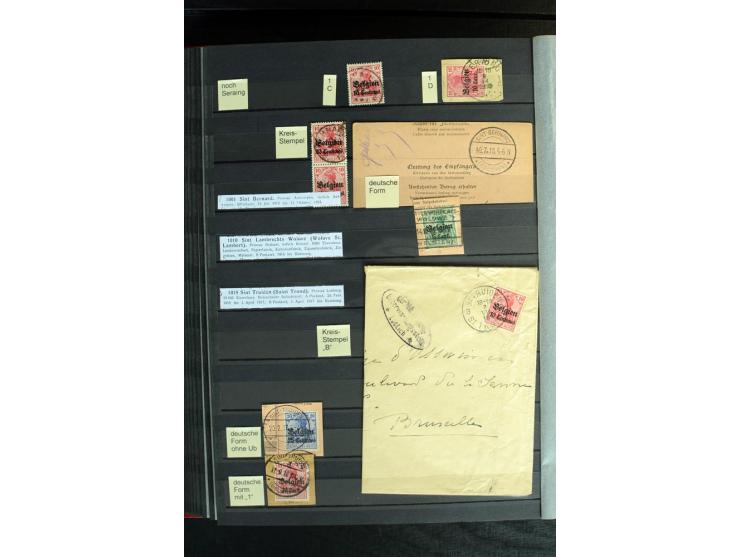 STEMPELSAMMLUNG: AARSCHOT- ZOUT-LEEUW, umfangreiche Sammlung mit über 90 Briefen/Karten und Postanweisungen sowie hunderten M