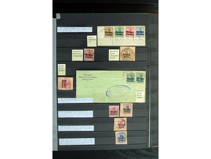 STEMPELSAMMLUNG: AARSCHOT- ZOUT-LEEUW, umfangreiche Sammlung mit über 90 Briefen/Karten und Postanweisungen sowie hunderten M