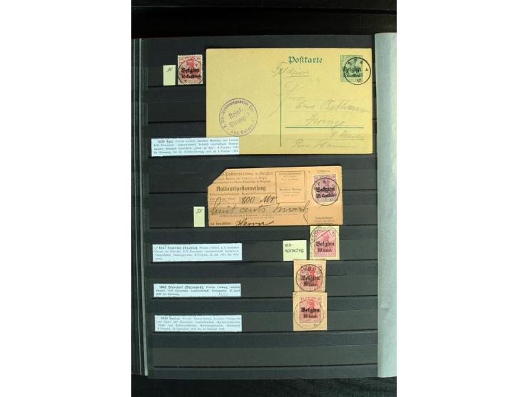 STEMPELSAMMLUNG: AARSCHOT- ZOUT-LEEUW, umfangreiche Sammlung mit über 90 Briefen/Karten und Postanweisungen sowie hunderten M