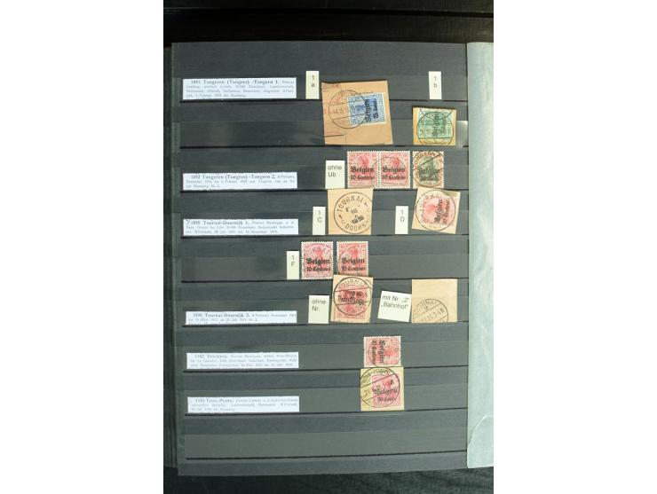STEMPELSAMMLUNG: AARSCHOT- ZOUT-LEEUW, umfangreiche Sammlung mit über 90 Briefen/Karten und Postanweisungen sowie hunderten M