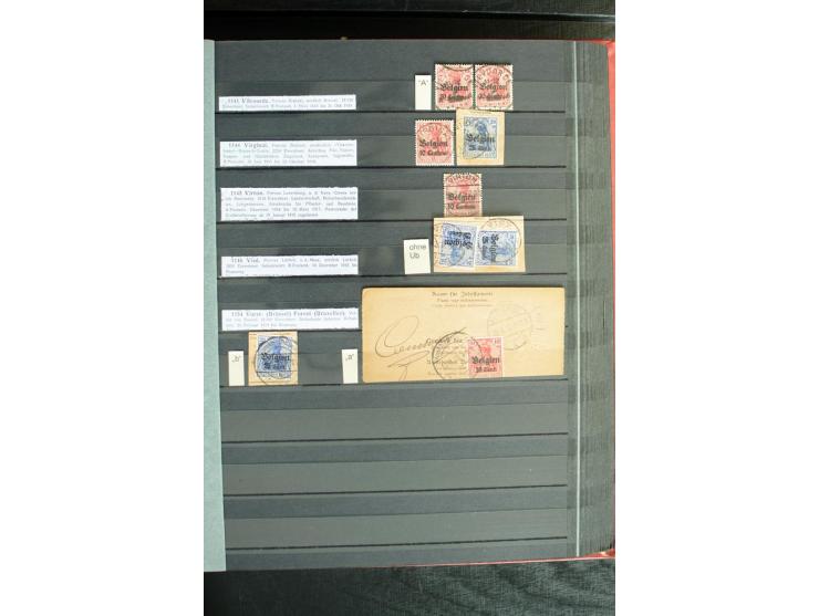 STEMPELSAMMLUNG: AARSCHOT- ZOUT-LEEUW, umfangreiche Sammlung mit über 90 Briefen/Karten und Postanweisungen sowie hunderten M