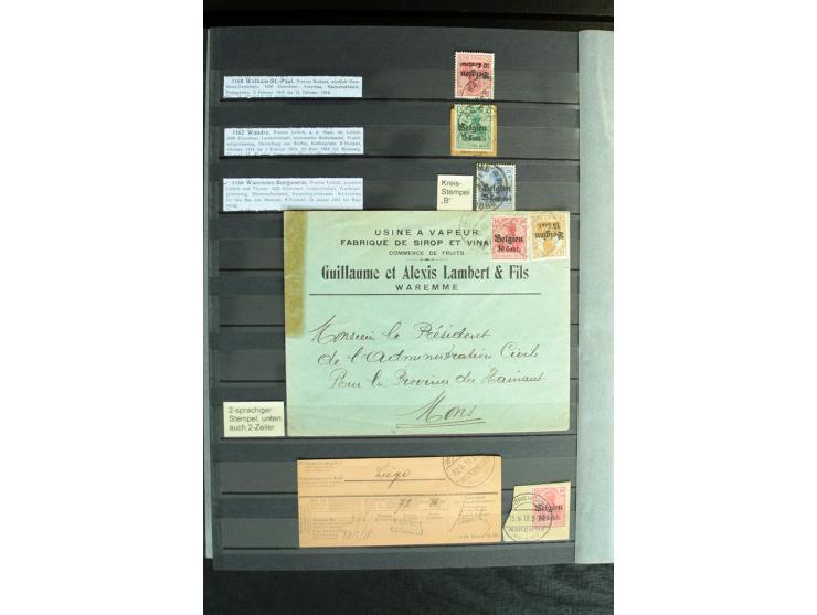 STEMPELSAMMLUNG: AARSCHOT- ZOUT-LEEUW, umfangreiche Sammlung mit über 90 Briefen/Karten und Postanweisungen sowie hunderten M