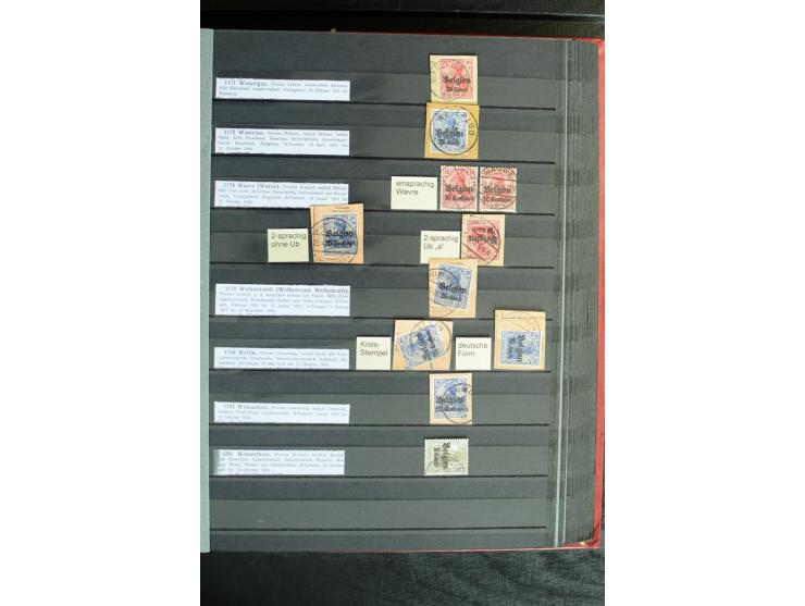 STEMPELSAMMLUNG: AARSCHOT- ZOUT-LEEUW, umfangreiche Sammlung mit über 90 Briefen/Karten und Postanweisungen sowie hunderten M