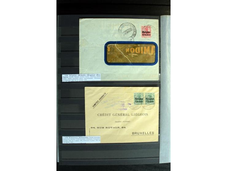 STEMPELSAMMLUNG: AARSCHOT- ZOUT-LEEUW, umfangreiche Sammlung mit über 90 Briefen/Karten und Postanweisungen sowie hunderten M
