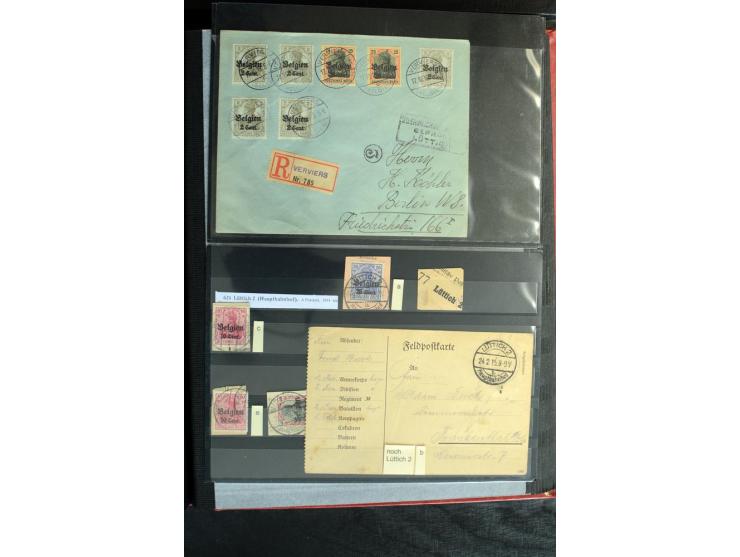 STEMPELSAMMLUNG: AARSCHOT- ZOUT-LEEUW, umfangreiche Sammlung mit über 90 Briefen/Karten und Postanweisungen sowie hunderten M