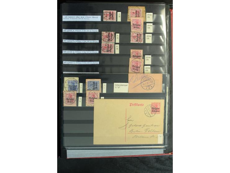 STEMPELSAMMLUNG: AARSCHOT- ZOUT-LEEUW, umfangreiche Sammlung mit über 90 Briefen/Karten und Postanweisungen sowie hunderten M