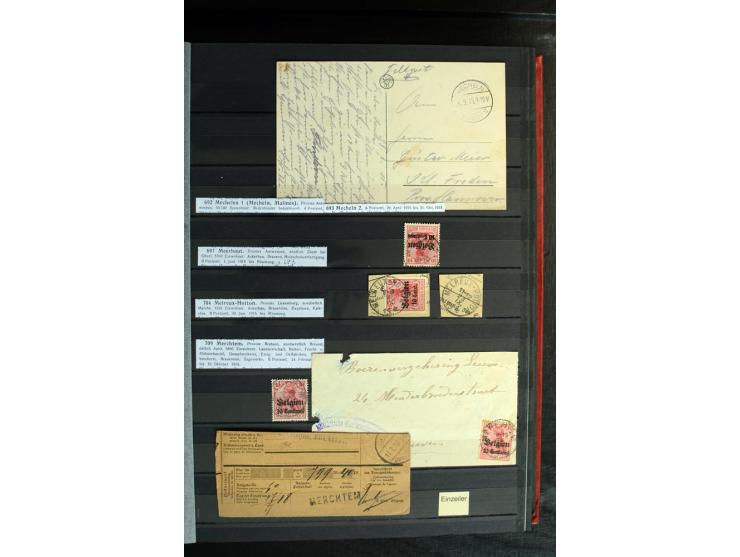 STEMPELSAMMLUNG: AARSCHOT- ZOUT-LEEUW, umfangreiche Sammlung mit über 90 Briefen/Karten und Postanweisungen sowie hunderten M