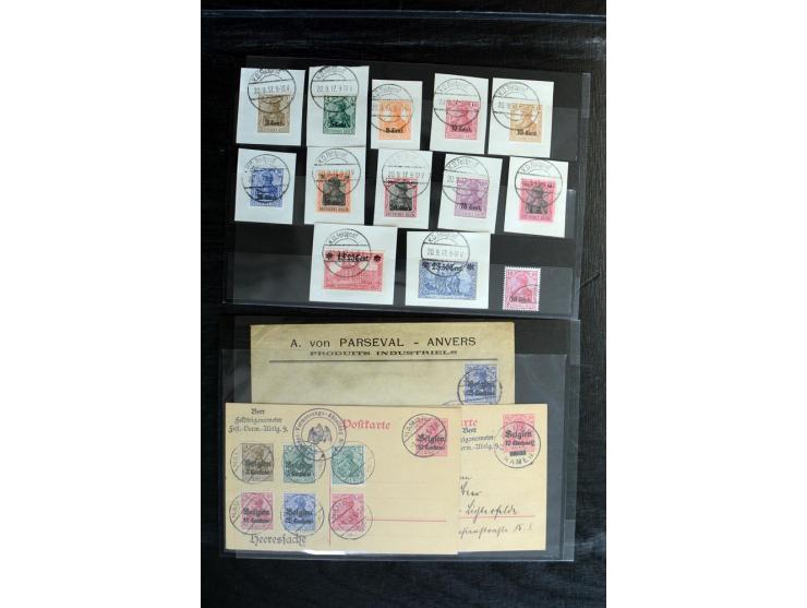 STEMPELSAMMLUNG: AARSCHOT- ZOUT-LEEUW, umfangreiche Sammlung mit über 90 Briefen/Karten und Postanweisungen sowie hunderten M