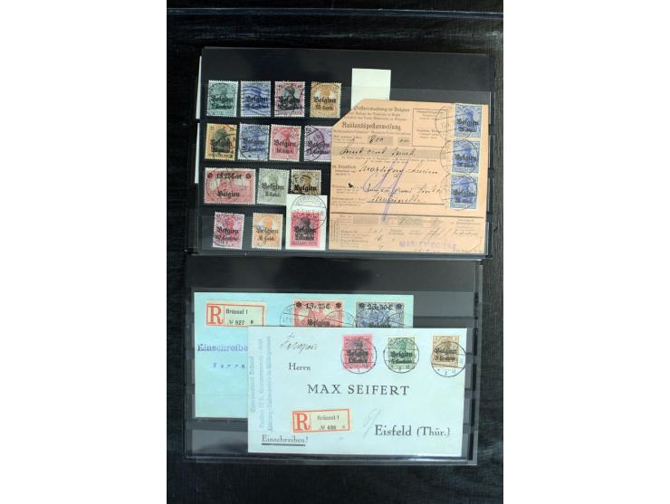 STEMPELSAMMLUNG: AARSCHOT- ZOUT-LEEUW, umfangreiche Sammlung mit über 90 Briefen/Karten und Postanweisungen sowie hunderten M