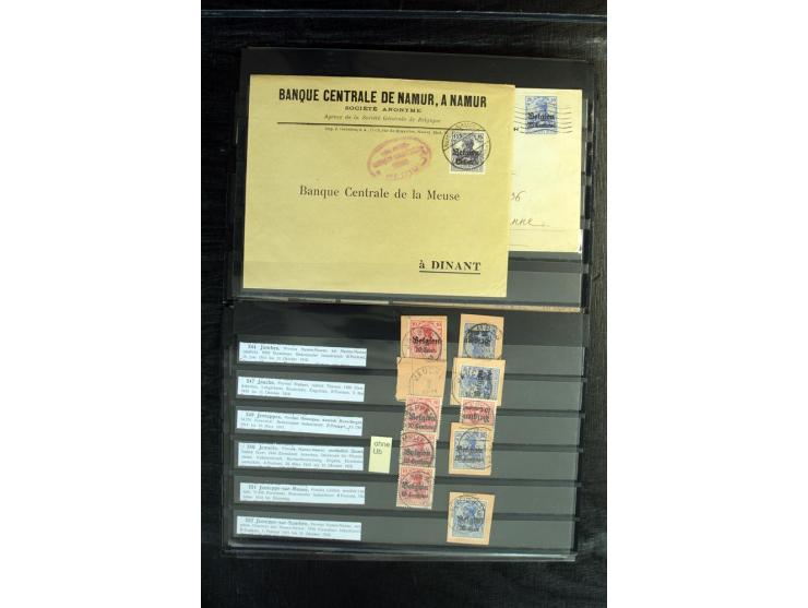 STEMPELSAMMLUNG: AARSCHOT- ZOUT-LEEUW, umfangreiche Sammlung mit über 90 Briefen/Karten und Postanweisungen sowie hunderten M