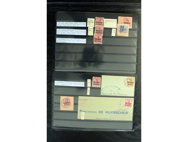 STEMPELSAMMLUNG: AARSCHOT- ZOUT-LEEUW, umfangreiche Sammlung mit über 90 Briefen/Karten und Postanweisungen sowie hunderten M