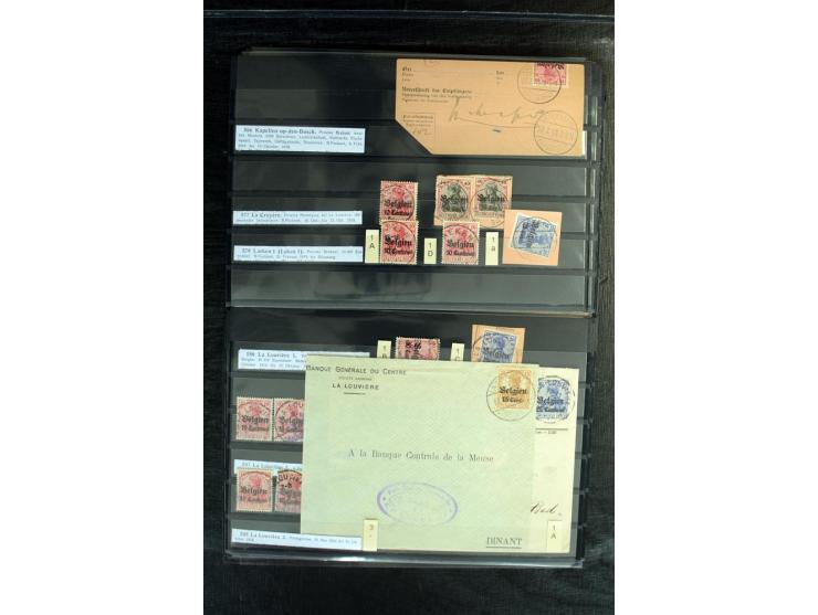 STEMPELSAMMLUNG: AARSCHOT- ZOUT-LEEUW, umfangreiche Sammlung mit über 90 Briefen/Karten und Postanweisungen sowie hunderten M