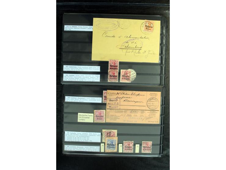 STEMPELSAMMLUNG: AARSCHOT- ZOUT-LEEUW, umfangreiche Sammlung mit über 90 Briefen/Karten und Postanweisungen sowie hunderten M