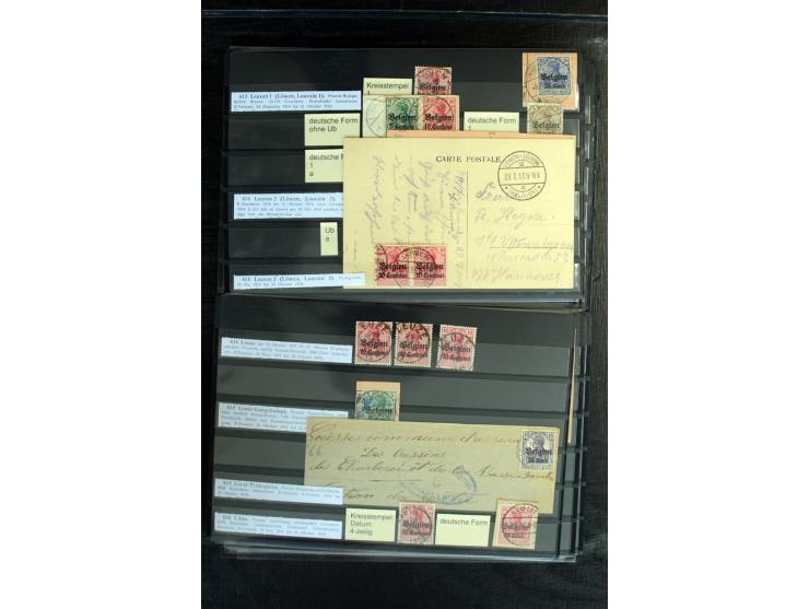 STEMPELSAMMLUNG: AARSCHOT- ZOUT-LEEUW, umfangreiche Sammlung mit über 90 Briefen/Karten und Postanweisungen sowie hunderten M
