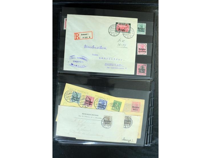 STEMPELSAMMLUNG: AARSCHOT- ZOUT-LEEUW, umfangreiche Sammlung mit über 90 Briefen/Karten und Postanweisungen sowie hunderten M