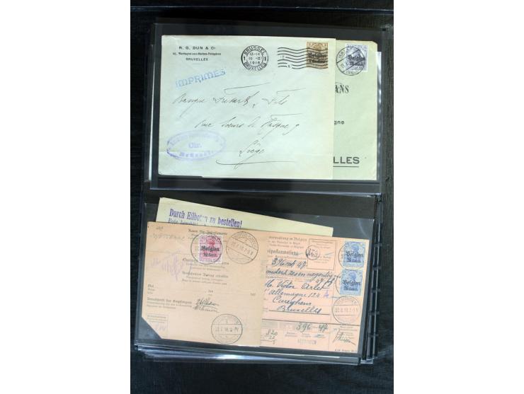 STEMPELSAMMLUNG: AARSCHOT- ZOUT-LEEUW, umfangreiche Sammlung mit über 90 Briefen/Karten und Postanweisungen sowie hunderten M