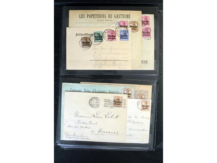 STEMPELSAMMLUNG: AARSCHOT- ZOUT-LEEUW, umfangreiche Sammlung mit über 90 Briefen/Karten und Postanweisungen sowie hunderten M