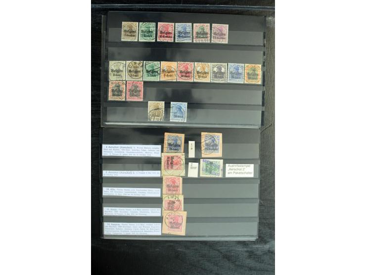 STEMPELSAMMLUNG: AARSCHOT- ZOUT-LEEUW, umfangreiche Sammlung mit über 90 Briefen/Karten und Postanweisungen sowie hunderten M