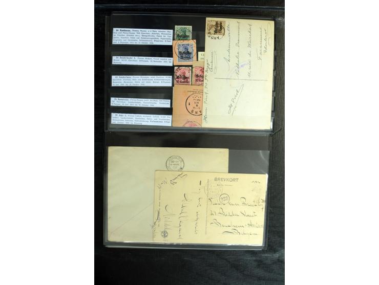 STEMPELSAMMLUNG: AARSCHOT- ZOUT-LEEUW, umfangreiche Sammlung mit über 90 Briefen/Karten und Postanweisungen sowie hunderten M