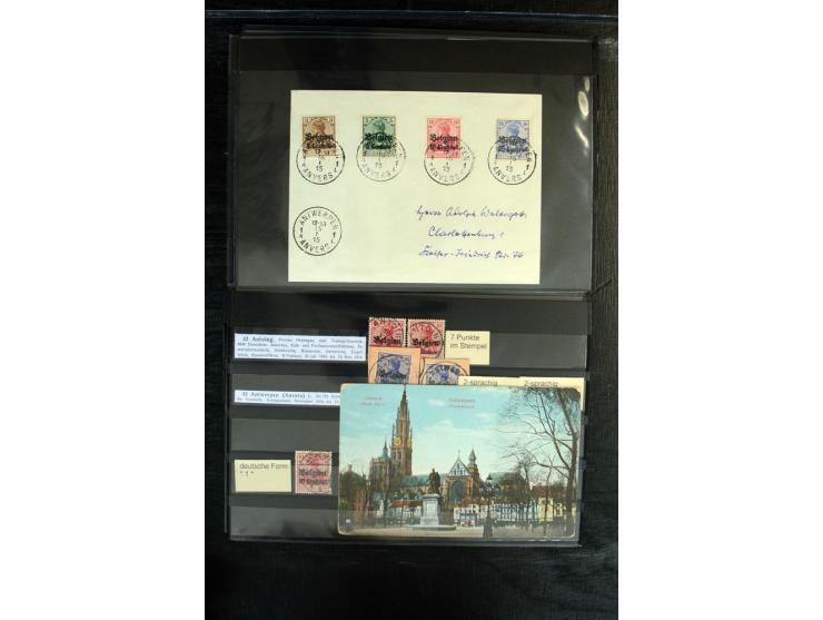 STEMPELSAMMLUNG: AARSCHOT- ZOUT-LEEUW, umfangreiche Sammlung mit über 90 Briefen/Karten und Postanweisungen sowie hunderten M
