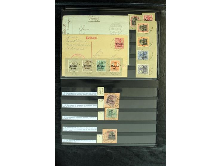 STEMPELSAMMLUNG: AARSCHOT- ZOUT-LEEUW, umfangreiche Sammlung mit über 90 Briefen/Karten und Postanweisungen sowie hunderten M