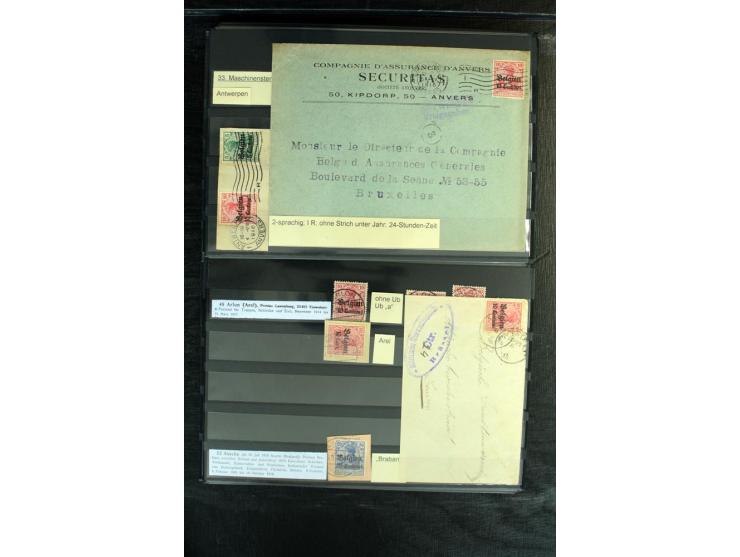 STEMPELSAMMLUNG: AARSCHOT- ZOUT-LEEUW, umfangreiche Sammlung mit über 90 Briefen/Karten und Postanweisungen sowie hunderten M