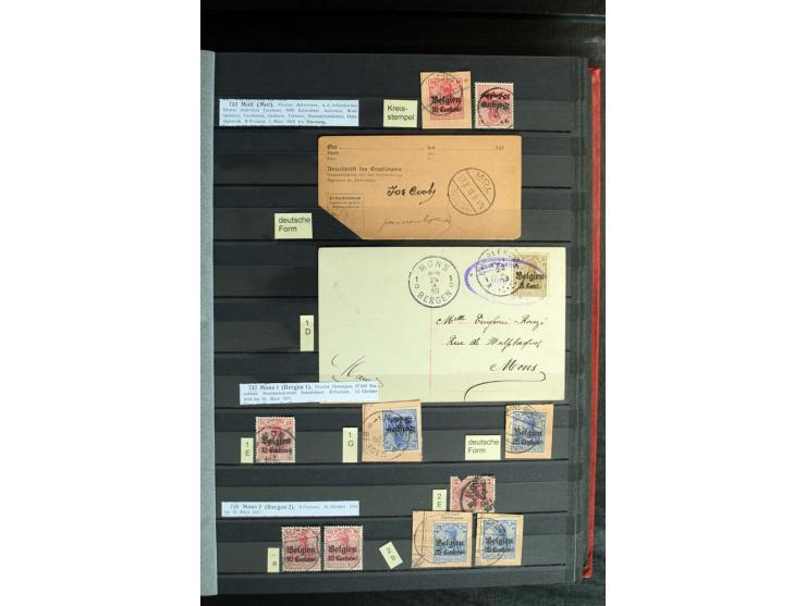 STEMPELSAMMLUNG: AARSCHOT- ZOUT-LEEUW, umfangreiche Sammlung mit über 90 Briefen/Karten und Postanweisungen sowie hunderten M