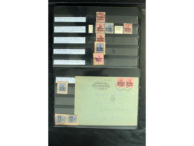 STEMPELSAMMLUNG: AARSCHOT- ZOUT-LEEUW, umfangreiche Sammlung mit über 90 Briefen/Karten und Postanweisungen sowie hunderten M
