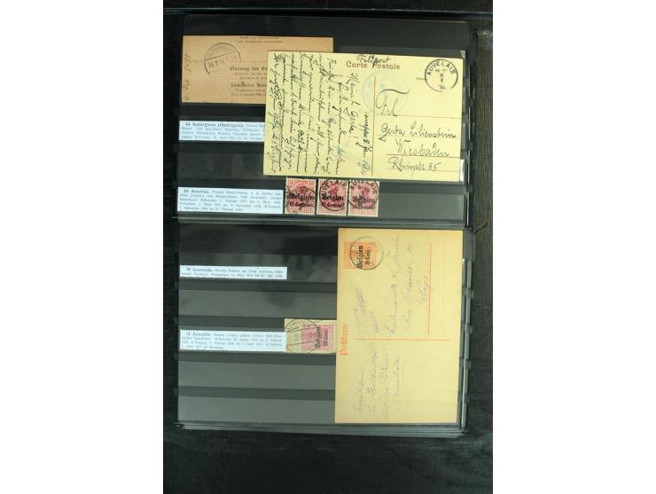 STEMPELSAMMLUNG: AARSCHOT- ZOUT-LEEUW, umfangreiche Sammlung mit über 90 Briefen/Karten und Postanweisungen sowie hunderten M