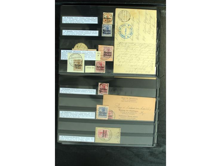 STEMPELSAMMLUNG: AARSCHOT- ZOUT-LEEUW, umfangreiche Sammlung mit über 90 Briefen/Karten und Postanweisungen sowie hunderten M